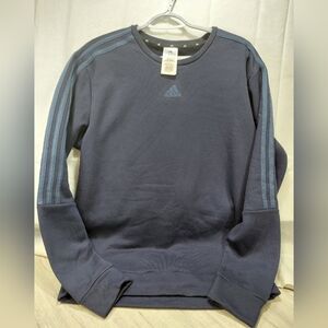 Adidas Men's Essentials 3 Stripes Navy Blue Crewneck Sweatshirt SIZE MEDIUM